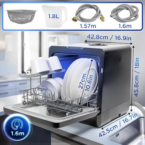 Thumbnail 1 de Duronic DW5 BK – Lave-vaisselle posable 950W (version noir) – Compact et efficace pour petites cuisines