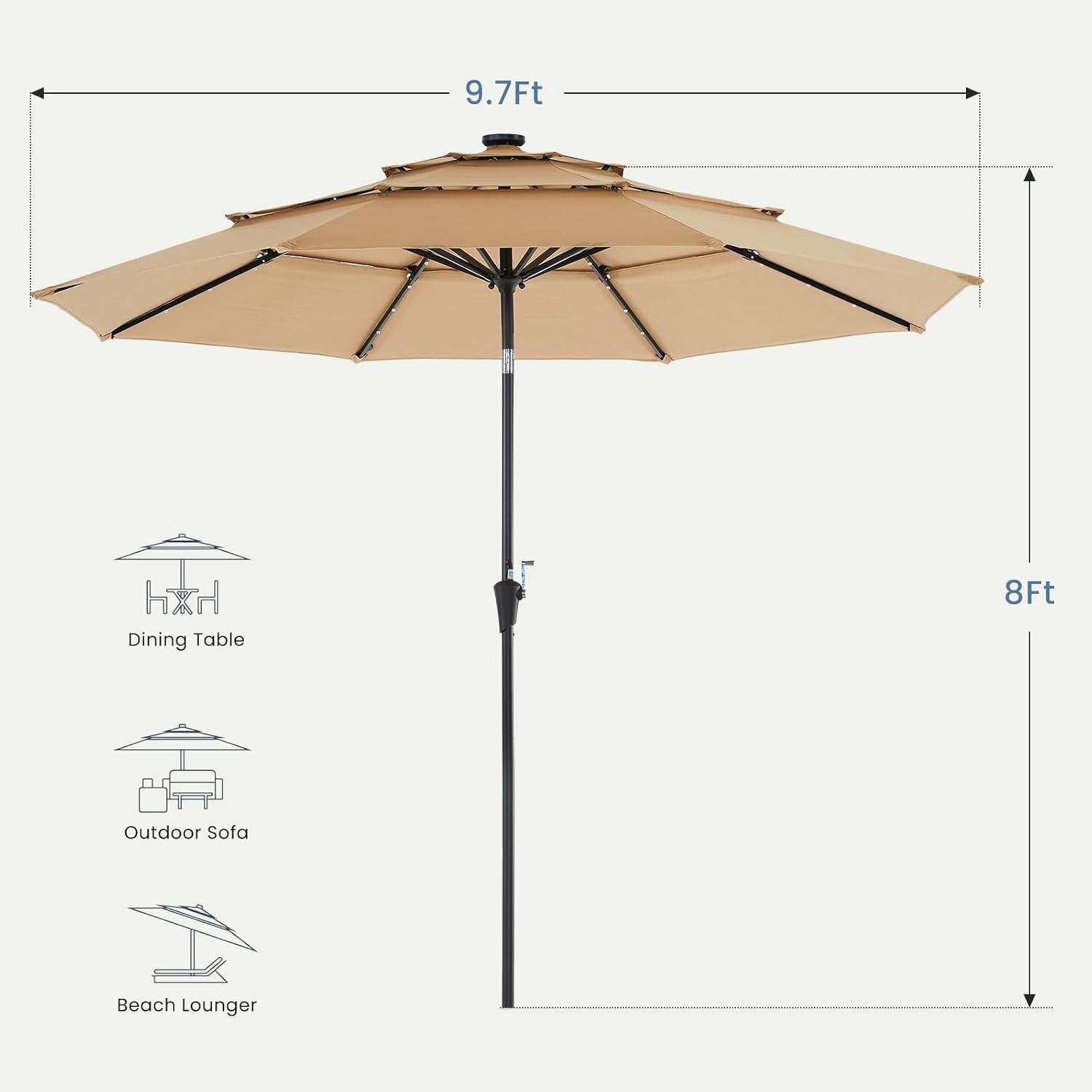 Detalle de DUMOS Patio Umbrella 3-Tier