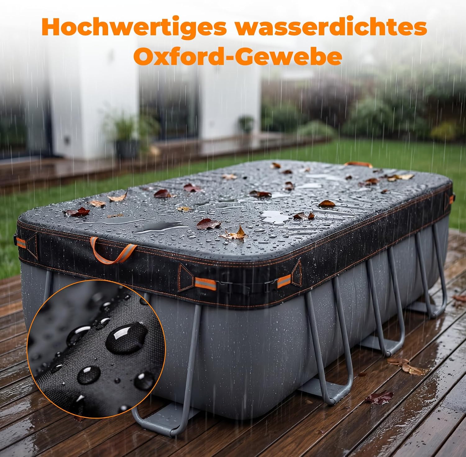 Thumbnail 5 de Poolabdeckung Rechteckig – Premium Sommer-Poolplane 274×549 cm (9×18 ft) aus 500D Oxford-Gewebe