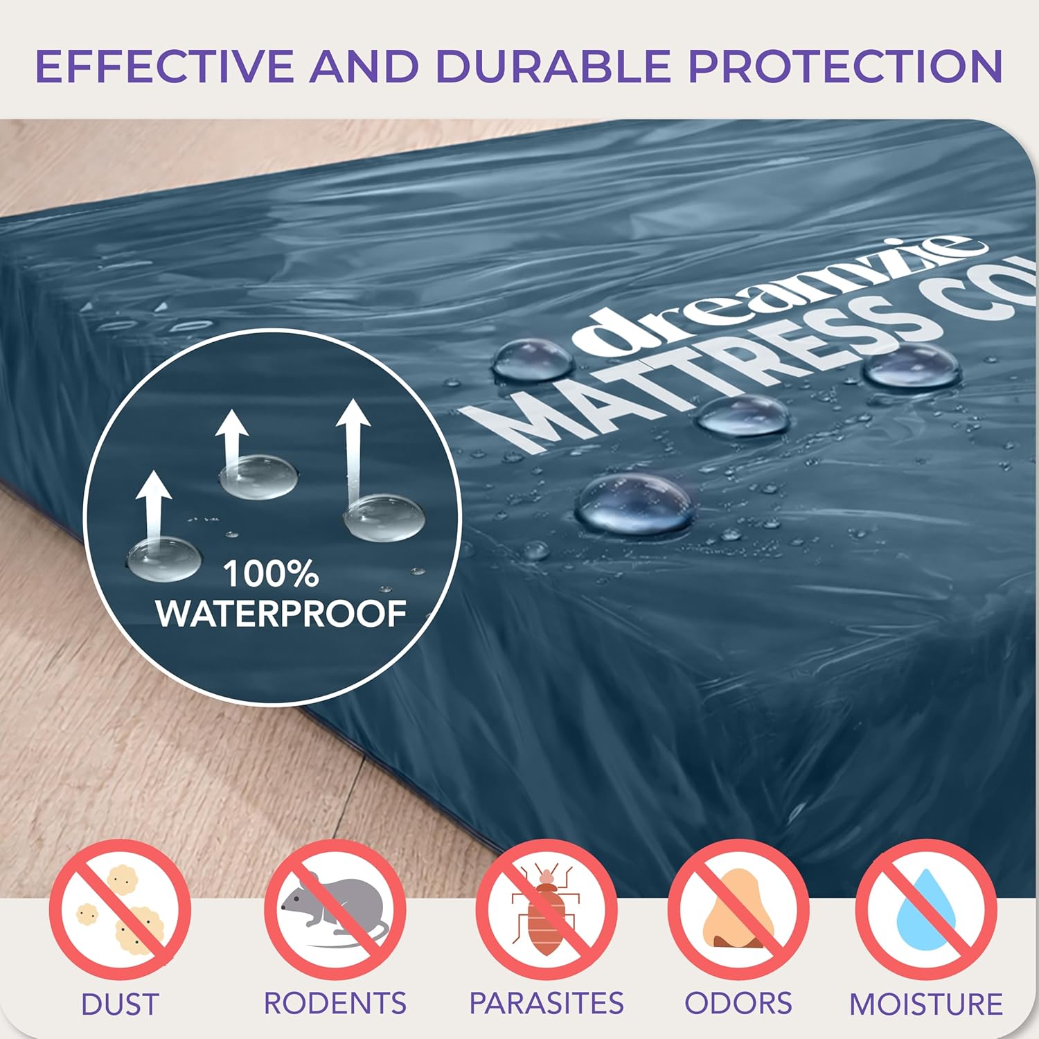 Thumbnail 2 de Dreamzie Baby Mattress Cover for Moving: Opaque, Tear-Resistant Storage Bag with Zip