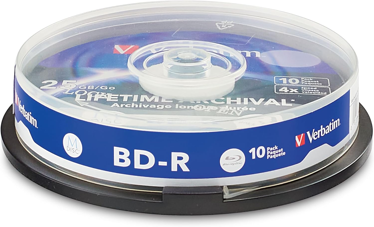 Detalle de Verbatim M-Disc BD-R 43825 (25 GB) – 10er-Spindel im 4-fach Brenntempo