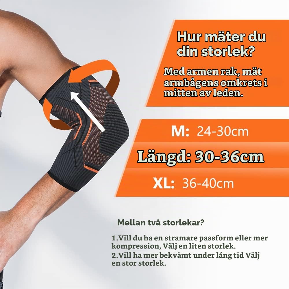 Detalle de ACWOO armbågsstöd i storlek L – elastiskt, ventilerande och halkfritt