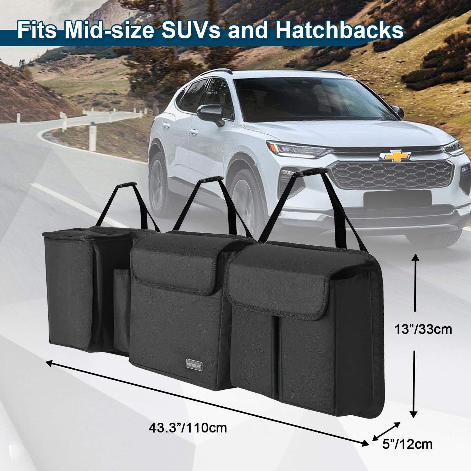 Detalle de MARKSIGN Deluxe Trunk and Backseat Organizer with Detachable Cooler Modules (for Medium/Large SUVs & RVs)