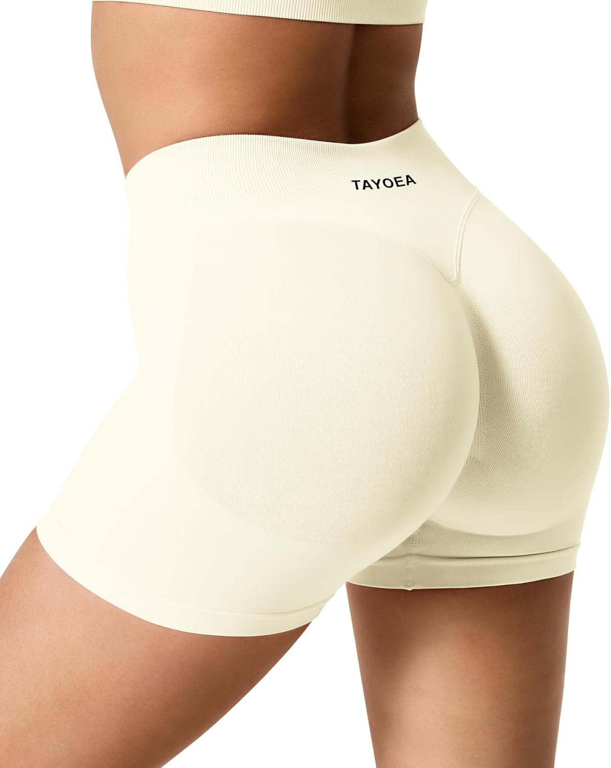 Detalle de TAYOEA Sport Shorts Damen – Scrunch, Push Up & Nahtloses Cut-Design für Workout und Alltag