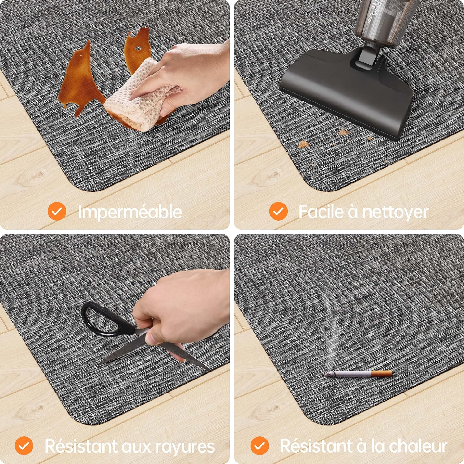 Detalle 2 de HOMEK Tapis chaise de bureau 115x150 cm