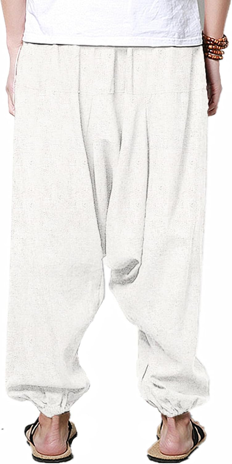 Thumbnail 3 de perdontoo Mens Casual Harem Pants Fancy Print Wide Leg Baggy Trousers