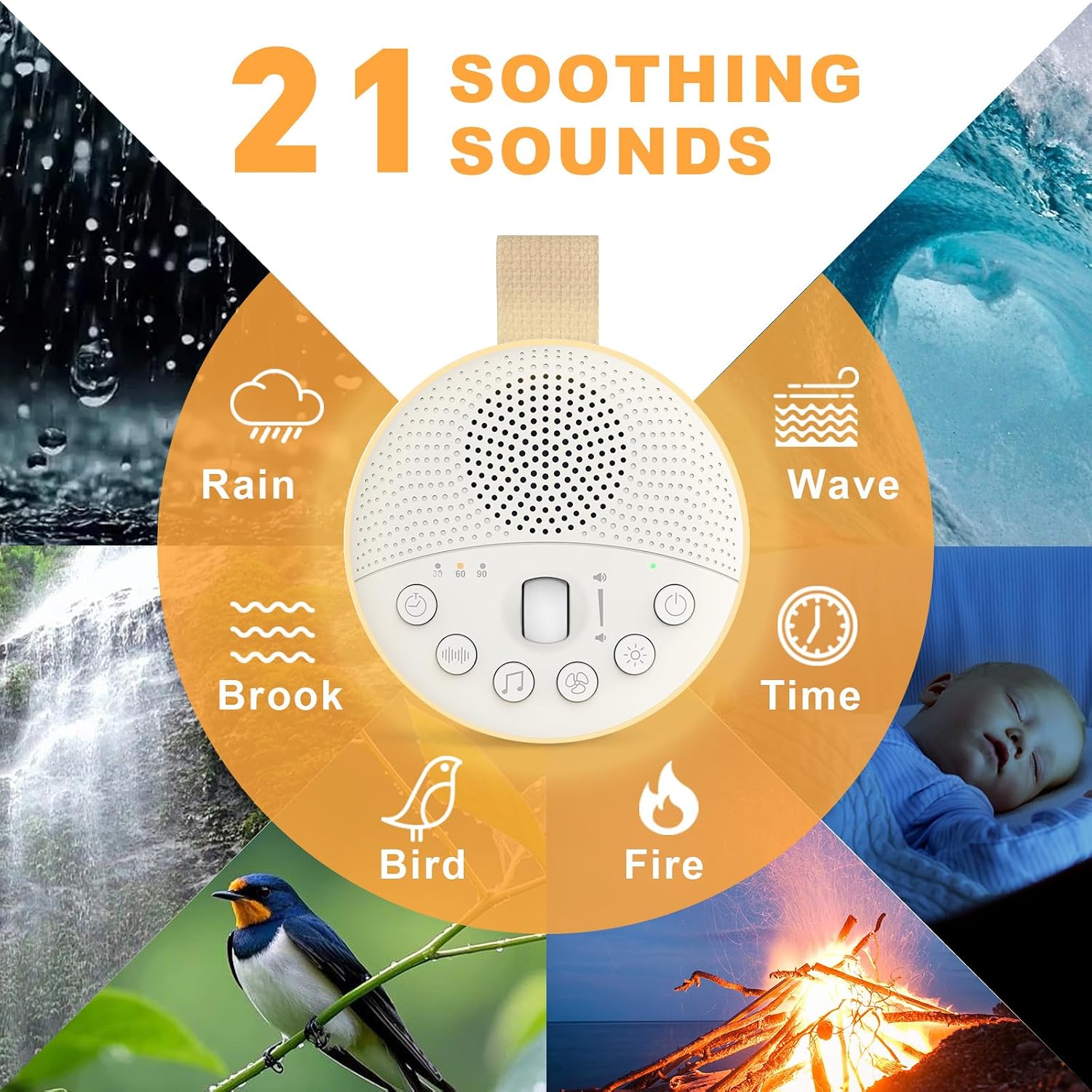 Detalle 2 de White Noise Machine 21 sounds, 1800mAh 🔊