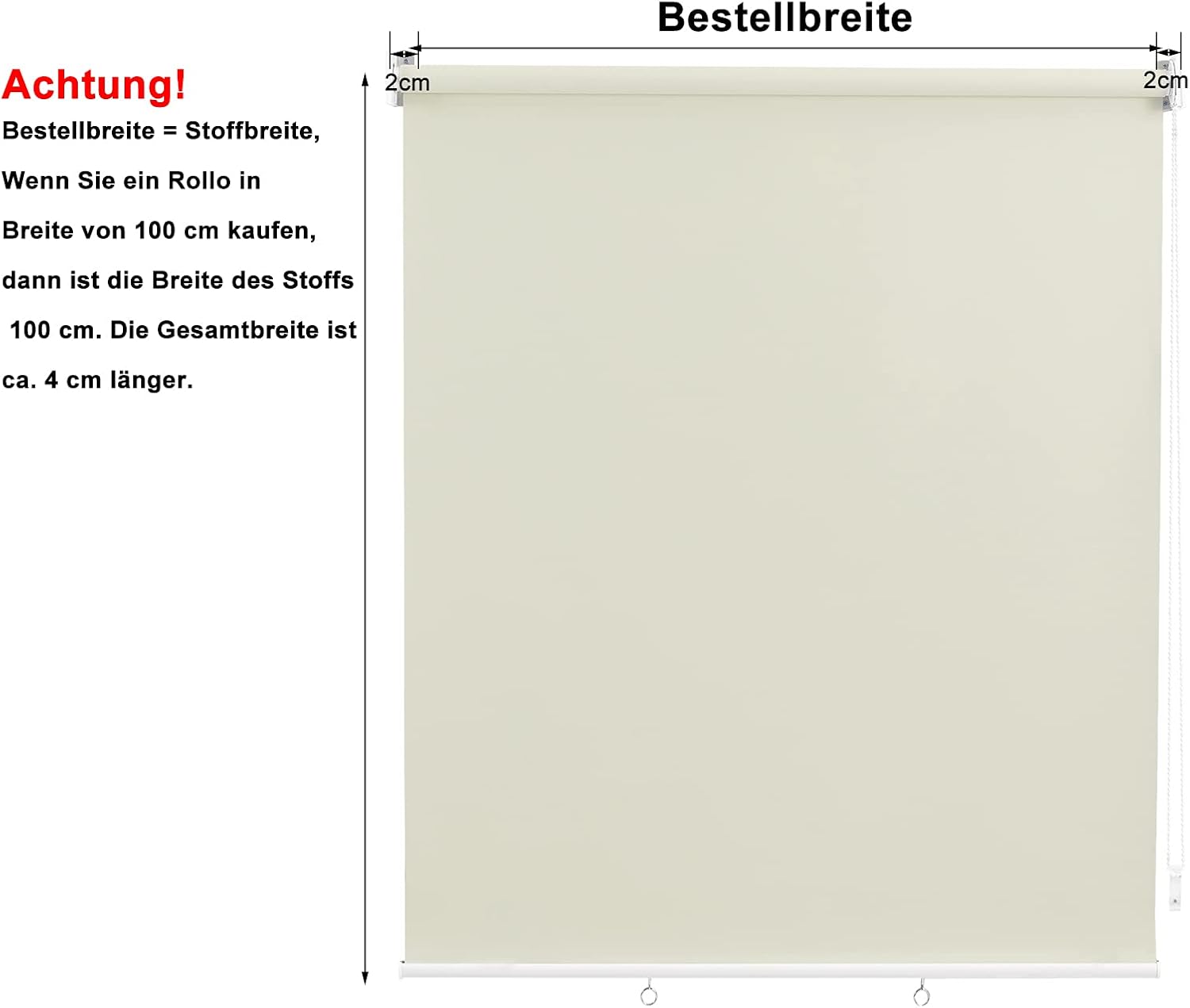Thumbnail 5 de WOLTU Außenrollo Senkrechtmarkise mit UV- und Sichtschutz, Thermofunktion – Beige 140×240 cm