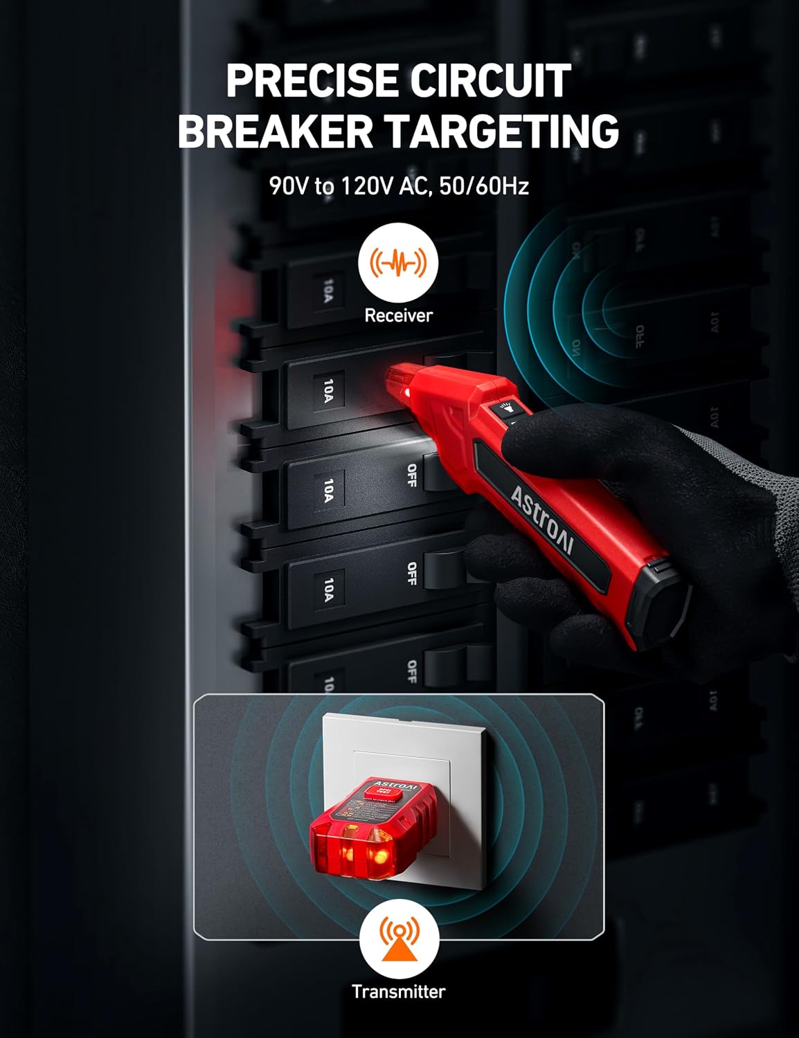 Thumbnail 1 de AstroAI Circuit Breaker Finder with GFCI Outlet Tester