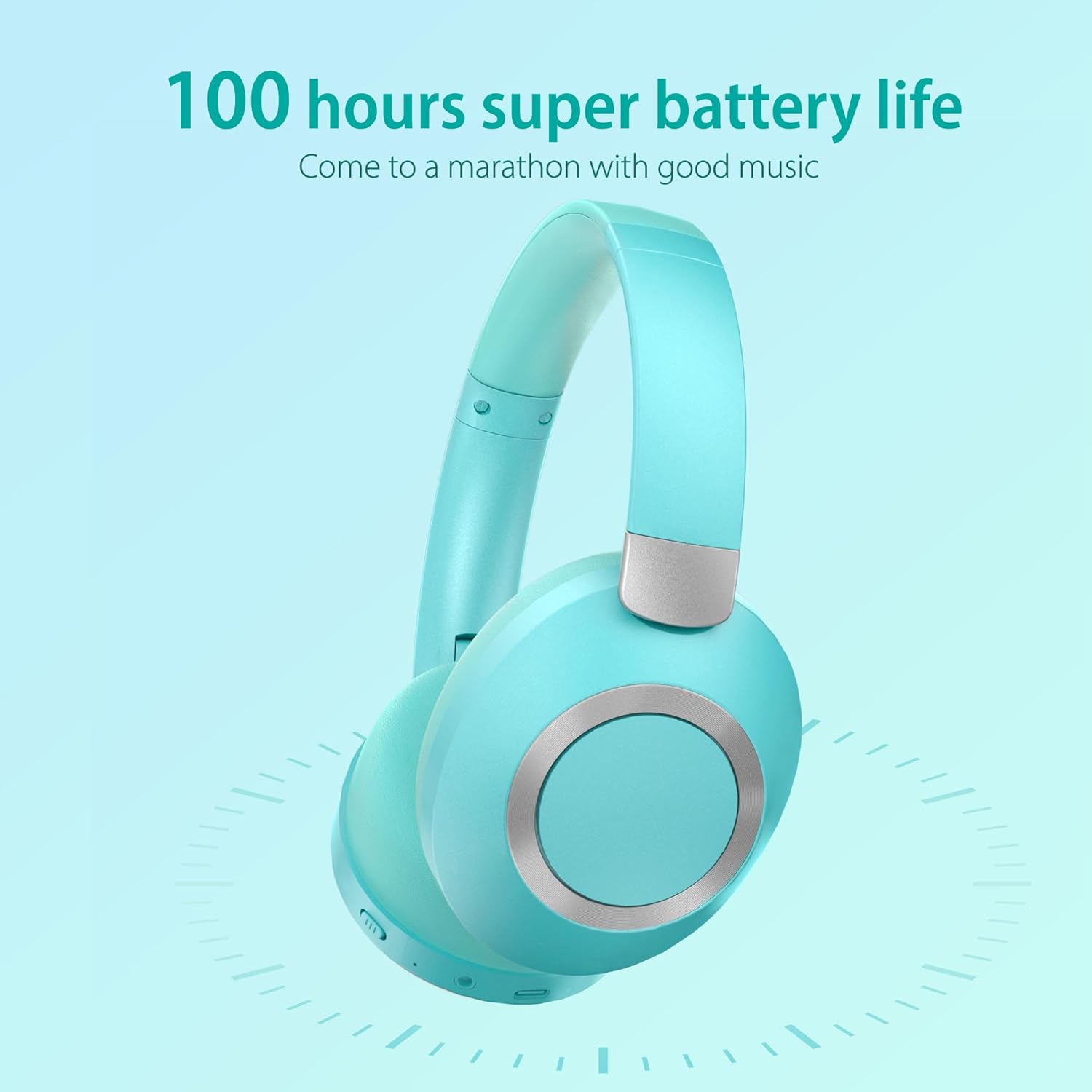 Thumbnail 1 de Lankey Sound Bluetooth-Kopfhörer mit ANC, 5.3 und bis zu 100 Std. Spielzeit (Kabellos, Light Blue)