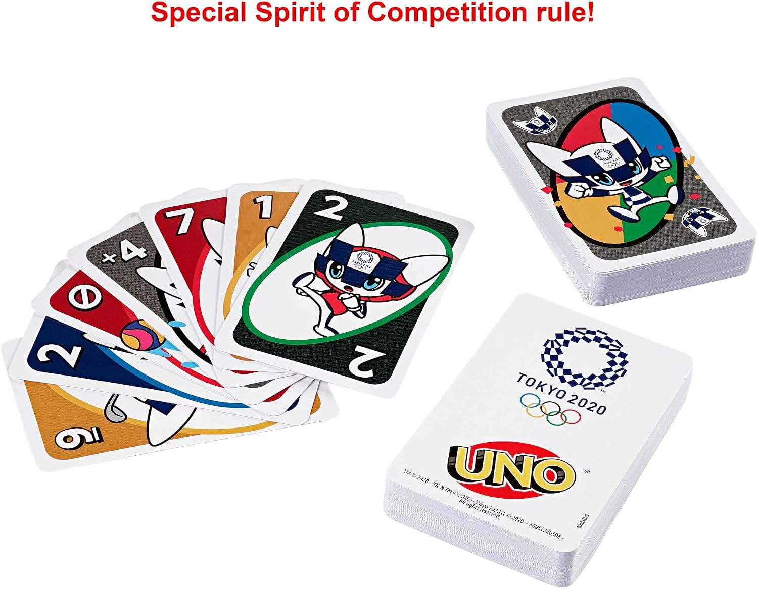 Detalle 2 de Mattel UNO Olympic Games Tokio 2020 🃏 Juego de cartas para toda la familia