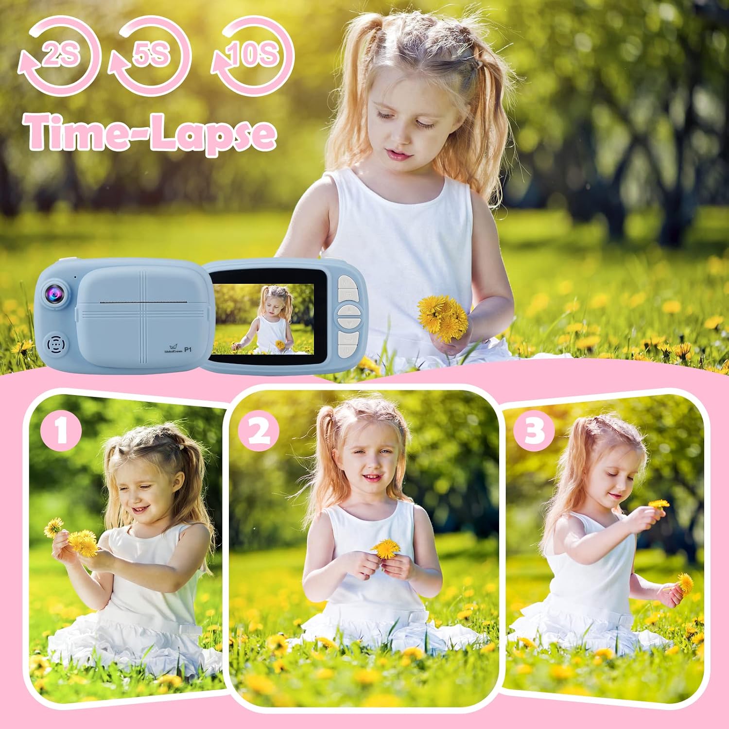 Detalle 2 de GlobalCrown Fotocamera istantanea bambini 3,5