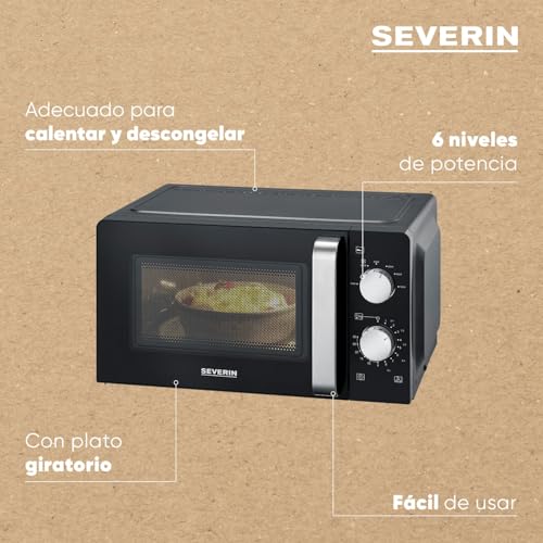 Detalle 2 de SEVERIN MW 7886: Microondas analógico compacto para descongelar y calentar