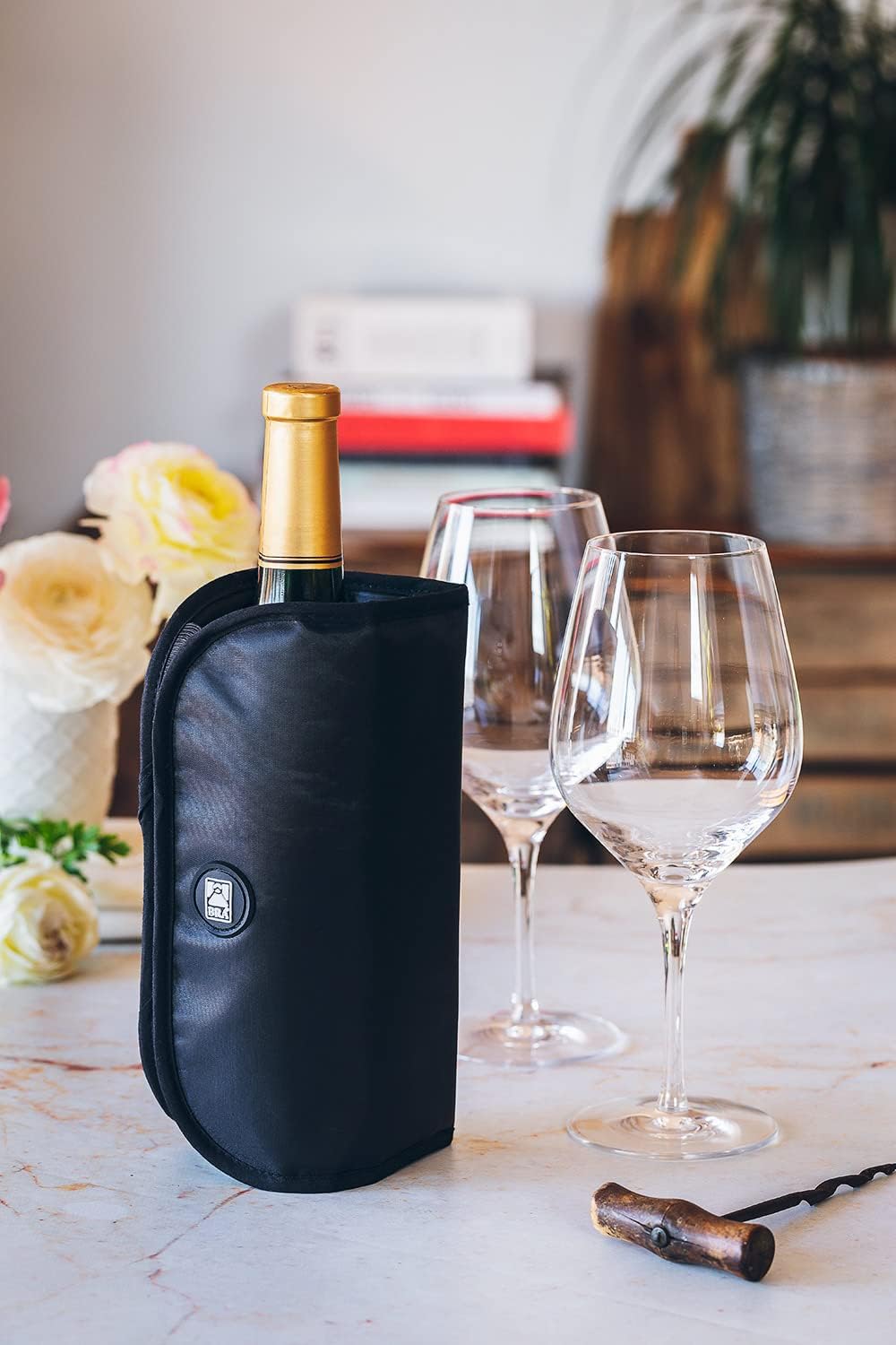 Detalle de BRA Kühlhülle für Wein- oder Sektflaschen – wasserdicht, elastisch, orange