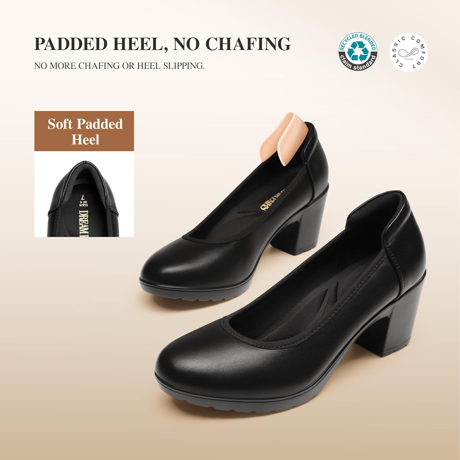 Thumbnail 4 de Dream Pairs Women's Chunky Closed-Toe Low Block Heel Work Pumps