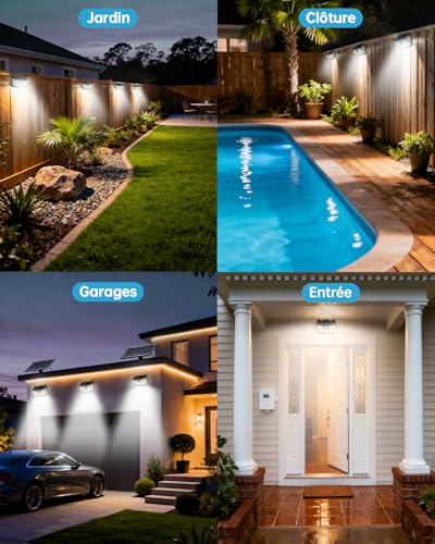 Detalle de Aootek Lampe Solaire Extérieur Jardin Murale – Lot de 4, 120 LEDs, IP65