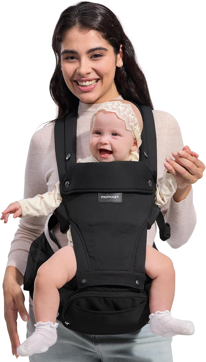 Detalle de Momcozy Baby Carrier with Hip Seat | 2-in-1 Forward-Facing Carrier for Active Babies