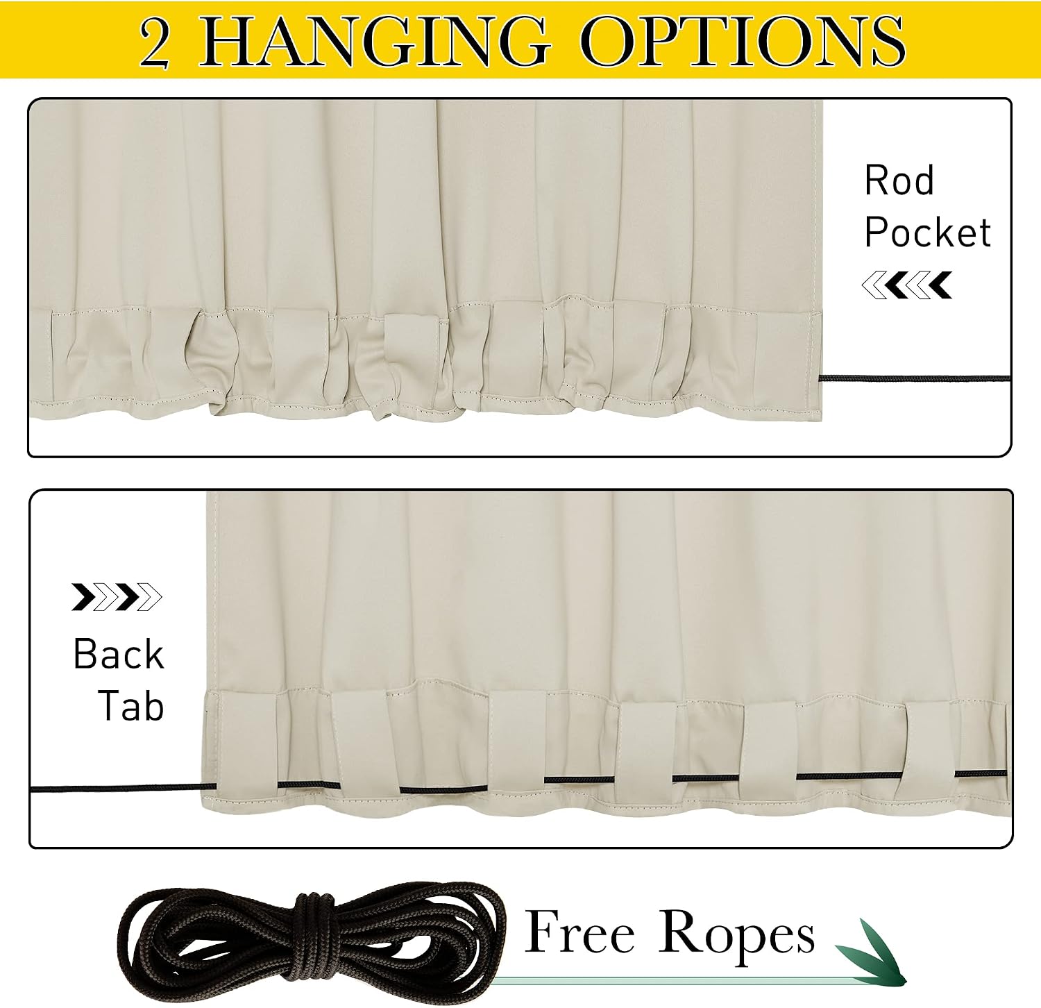 Thumbnail 1 de NICETOWN Outdoor Curtains, W84xL108