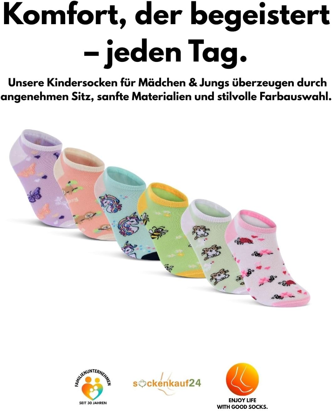 Thumbnail 5 de 10 Paar Kinder Sneaker-Socken aus Baumwolle von sockenkauf24 – für Jungen und Mädchen
