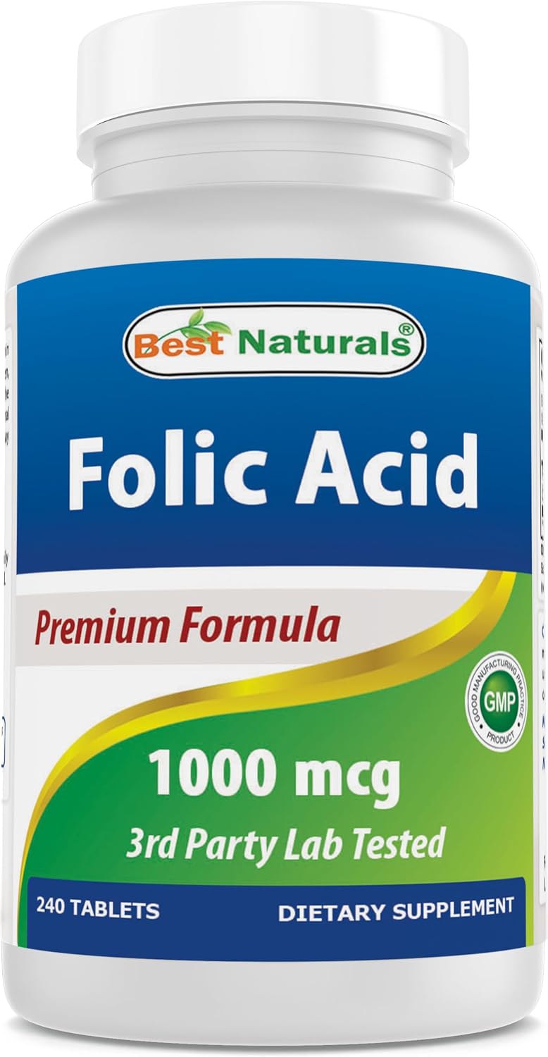 Detalle de Best Naturals Folic Acid Tablets 1000 mcg
