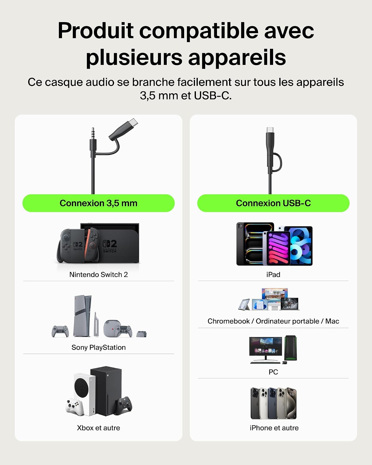 Thumbnail 1 de Belkin Gaming Inspire Casque Enfants Noir