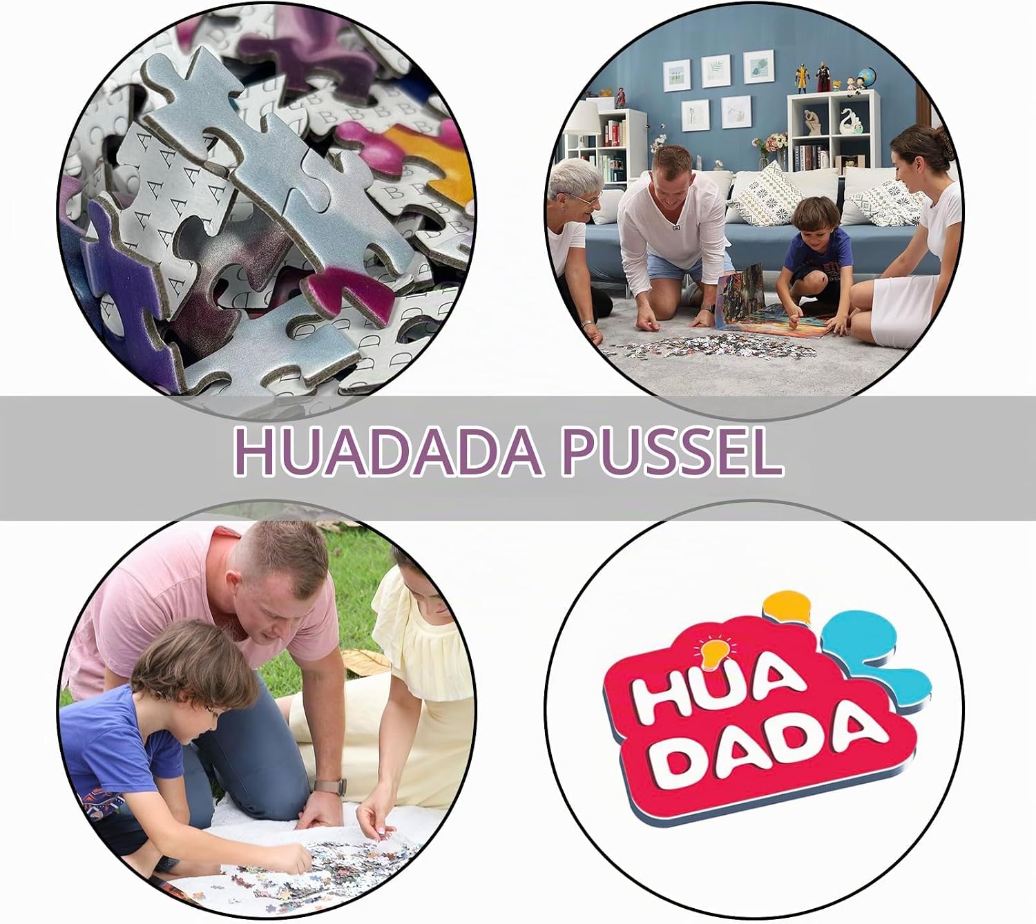 Thumbnail 6 de HUADADA pussel med 1 000 bitar, glasblomma, 70 × 50 cm