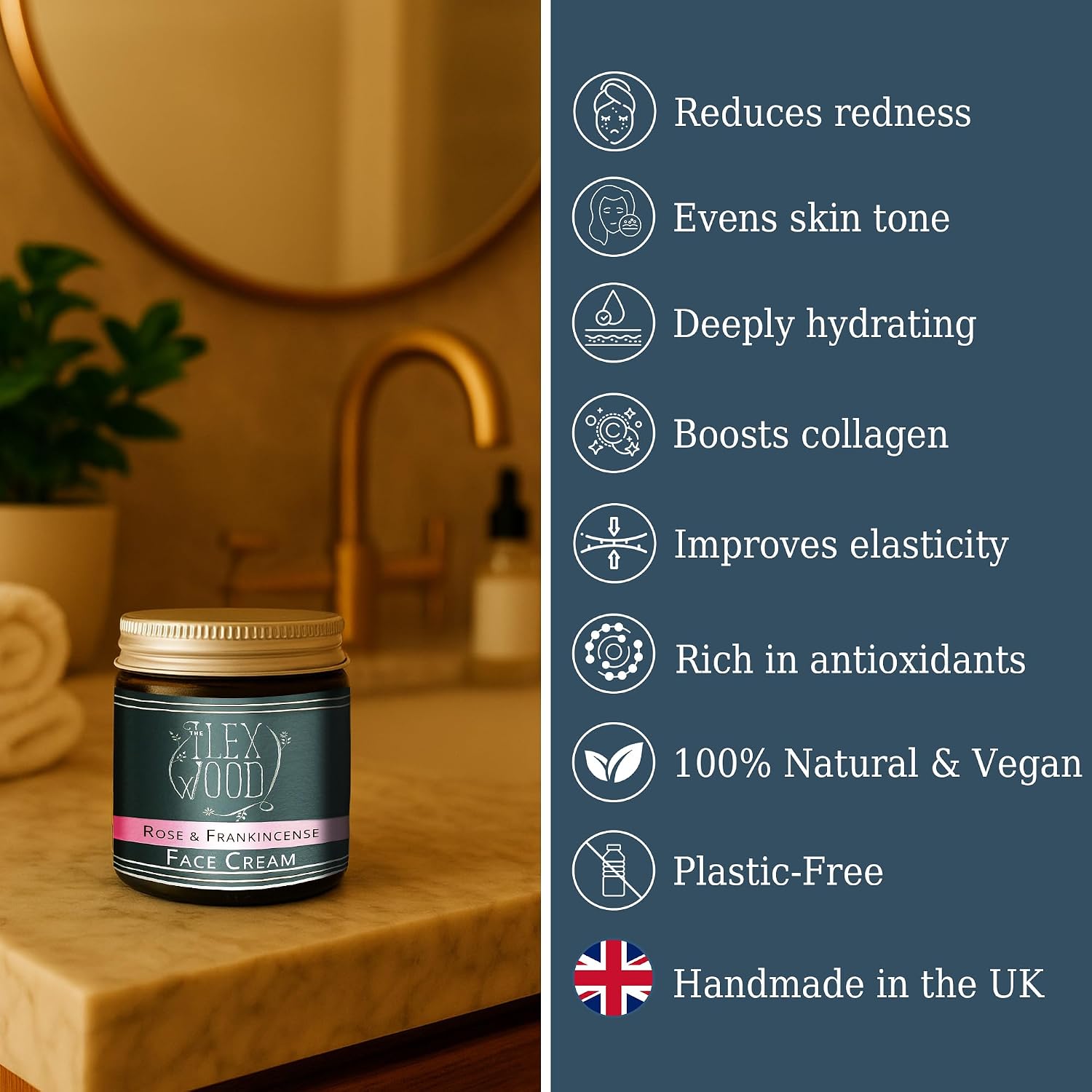 Detalle de The Ilex Wood Rose & Frankincense Face Cream 60ml