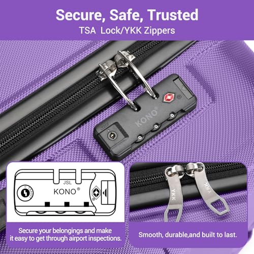 Thumbnail 2 de Kono Medium Suitcase with TSA Lock: 24-Inch Lightweight ABS+PC Hardshell