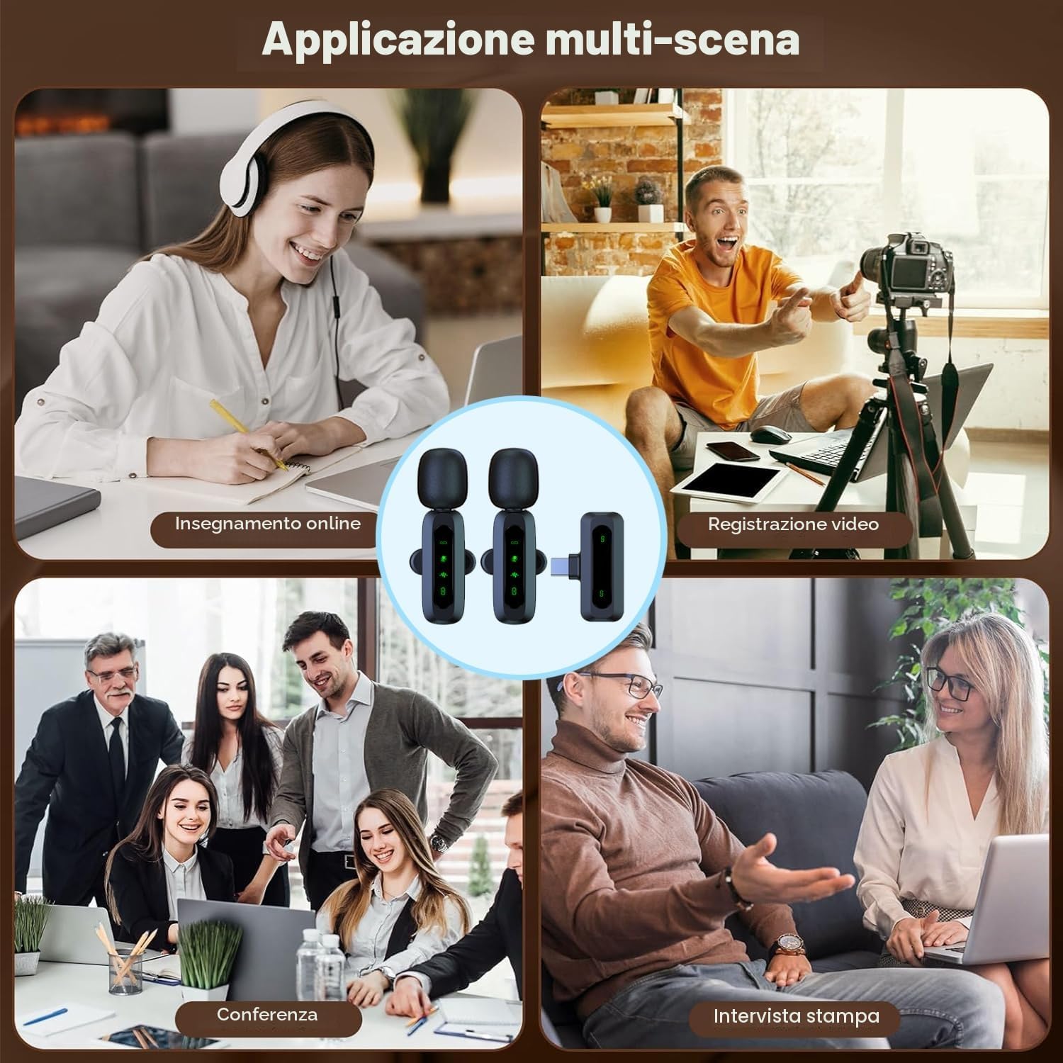 Thumbnail 5 de XIXIXIAXIA microfono lavalier wireless 2.4 GHz per Android, iPhone, iOS, PC e laptop (a clip)