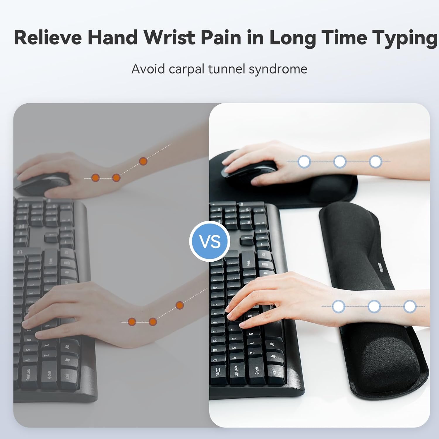 Thumbnail 2 de TECKNET Keyboard Wrist Rest and Mouse Pad Set, Memory Foam
