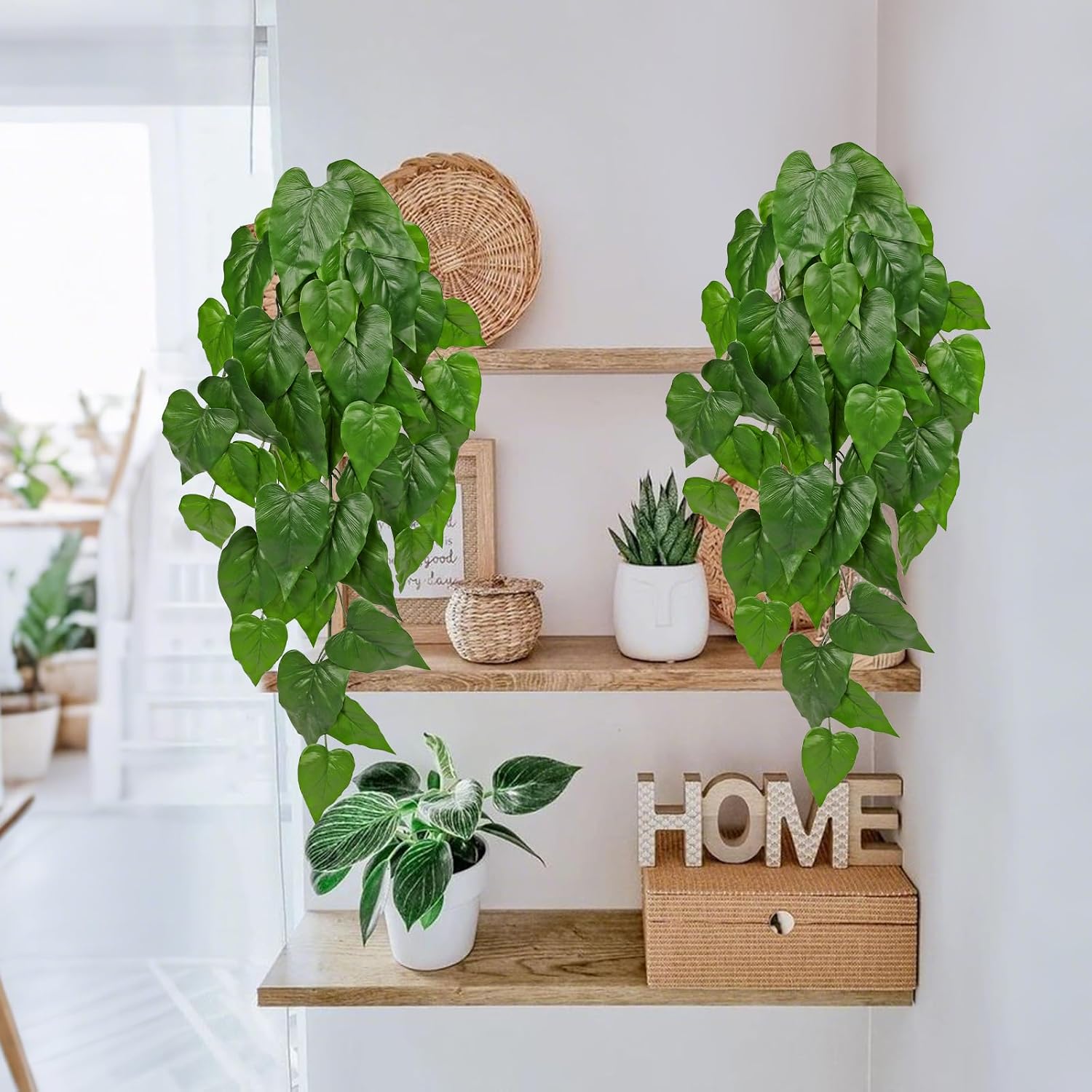 Detalle 2 de Briful 2PCS Künstliche Hängepflanze Anthurium