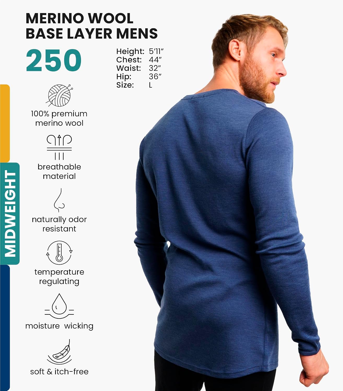 Detalle 2 de Merino.tech merino base layer top 250g