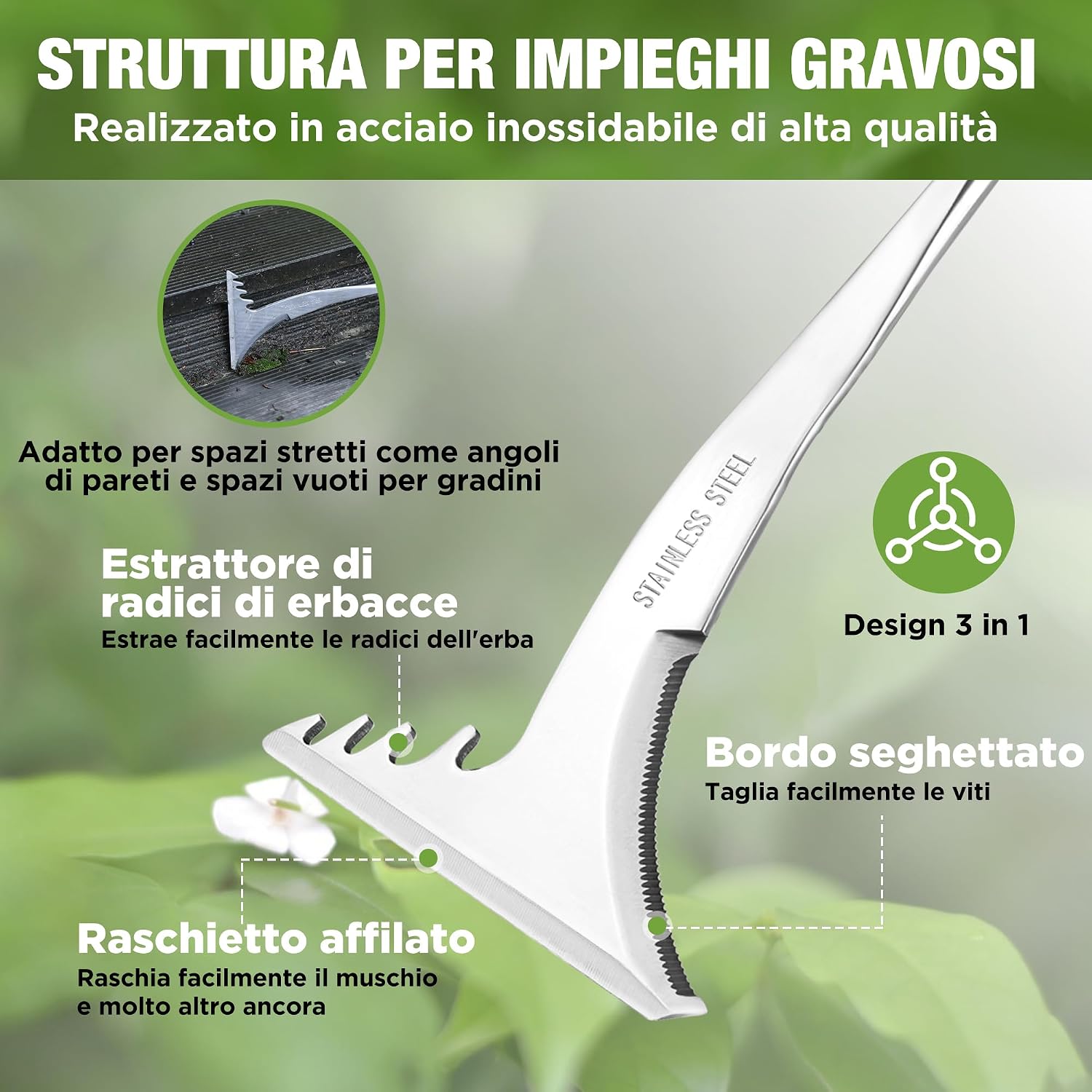 Thumbnail 2 de WORKPRO estirpatore erbacce manuale con lama seghettata in acciaio inox e manico ergonomico (32 cm)