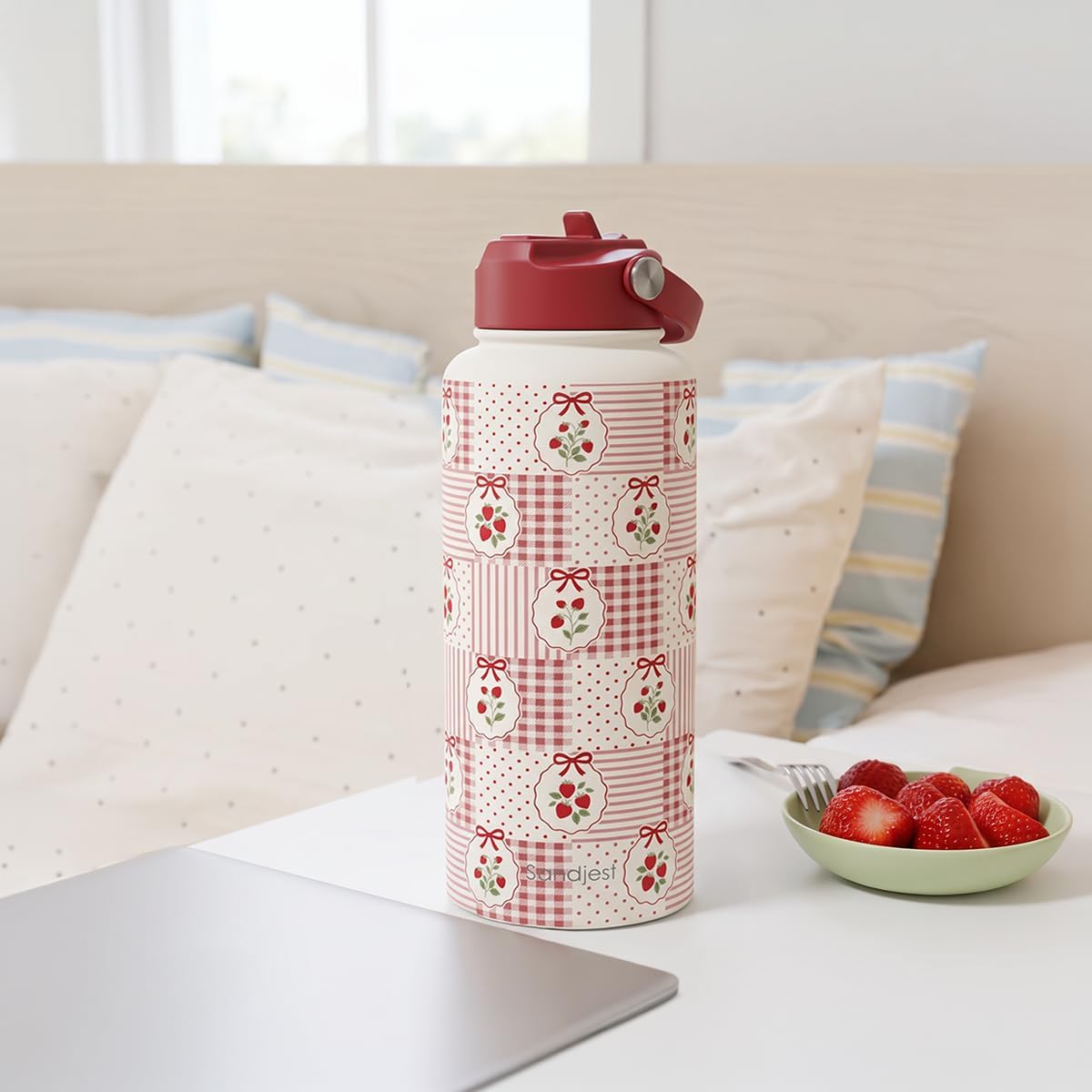 Detalle 2 de SANDJEST SJ-DW-SS-WB32SL 32-Ounce Insulated Stainless Steel Water Bottle