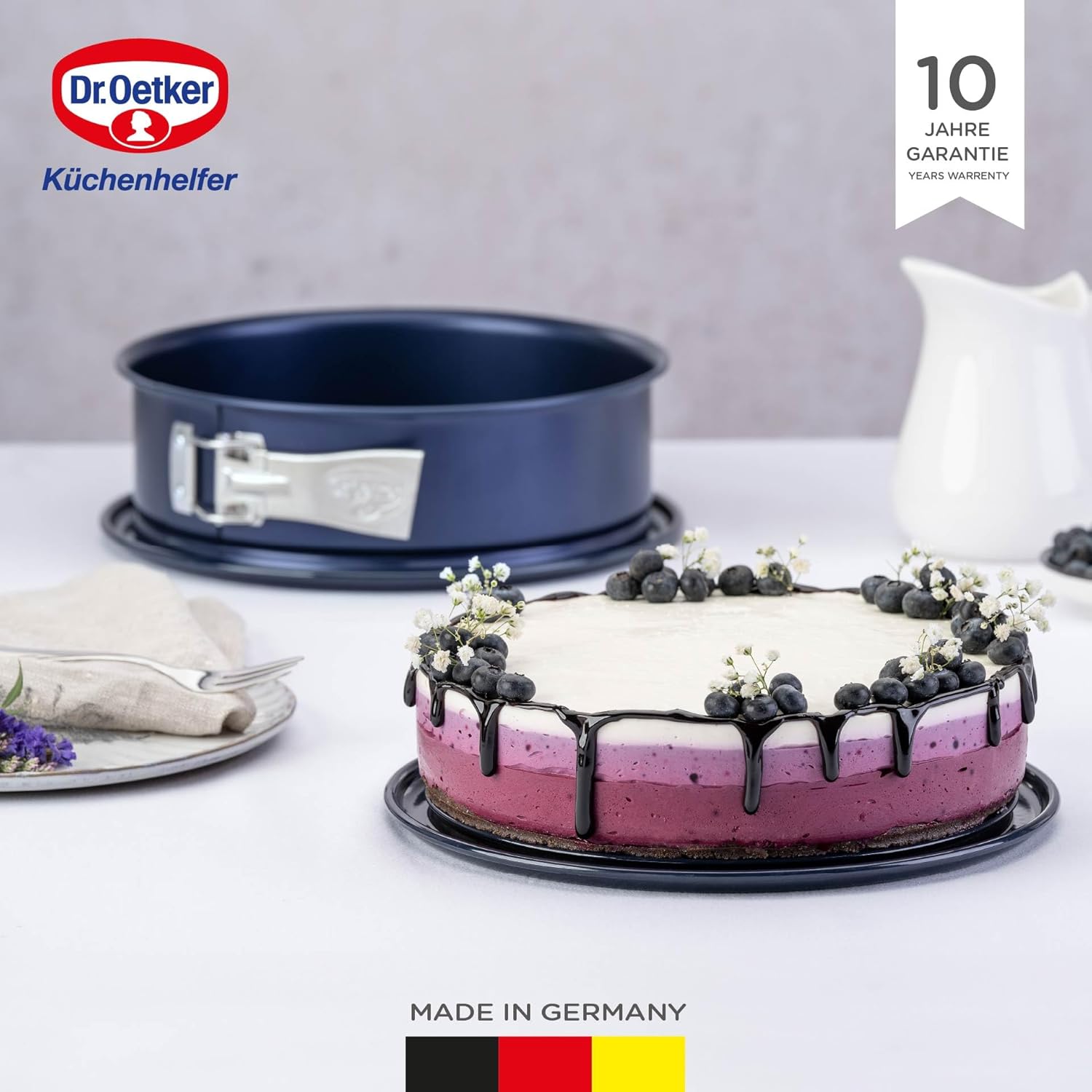 Thumbnail 6 de Dr. Oetker Springform Ø 24 cm Back-Liebe Emaille – Runde Kuchenform mit extra hohem Rand und schnitt- & kratzfestem Boden