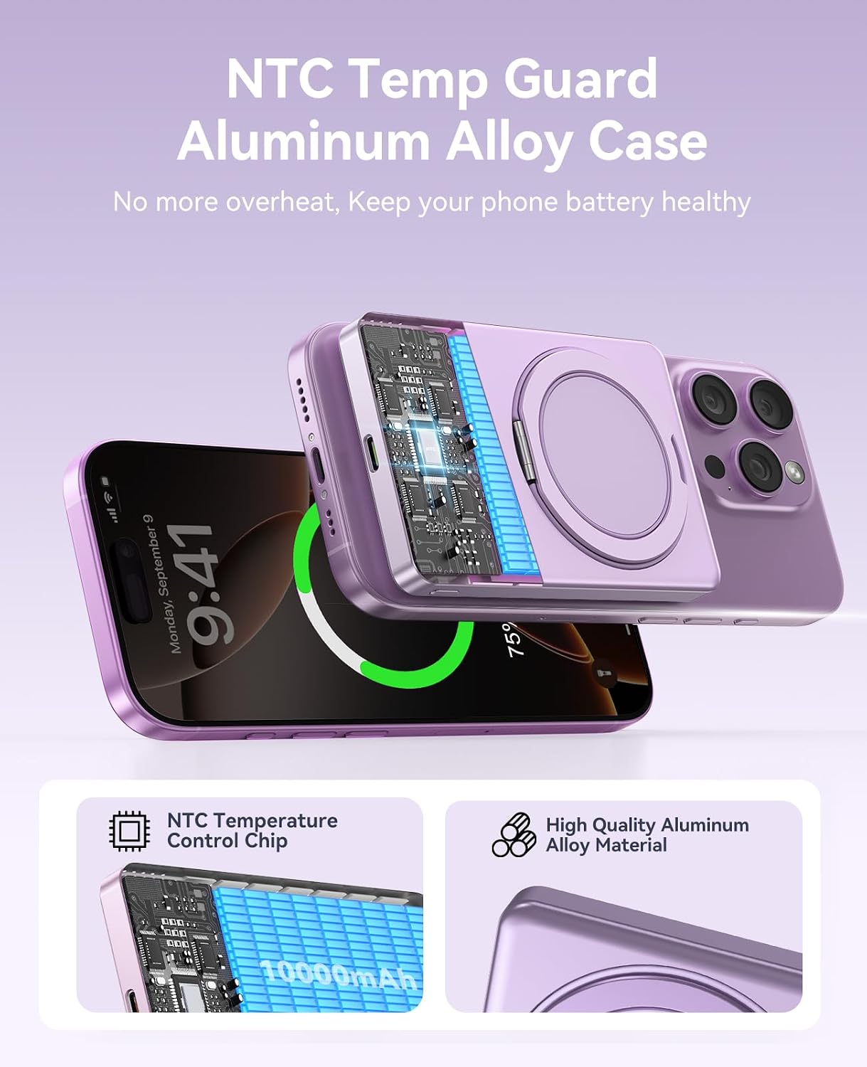 Thumbnail 6 de ORICO Kada MagSafe Power Bank 5.000 mAh mit Standfunktion und 20W PD – ultra schlank (lila)