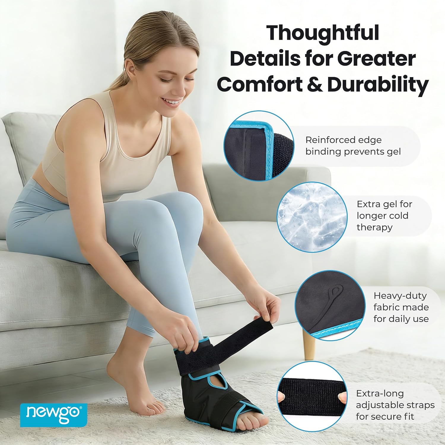 Thumbnail 4 de NEWGO Foot Ice Pack Wrap, Adjustable Full-Coverage Gel Cold Compress