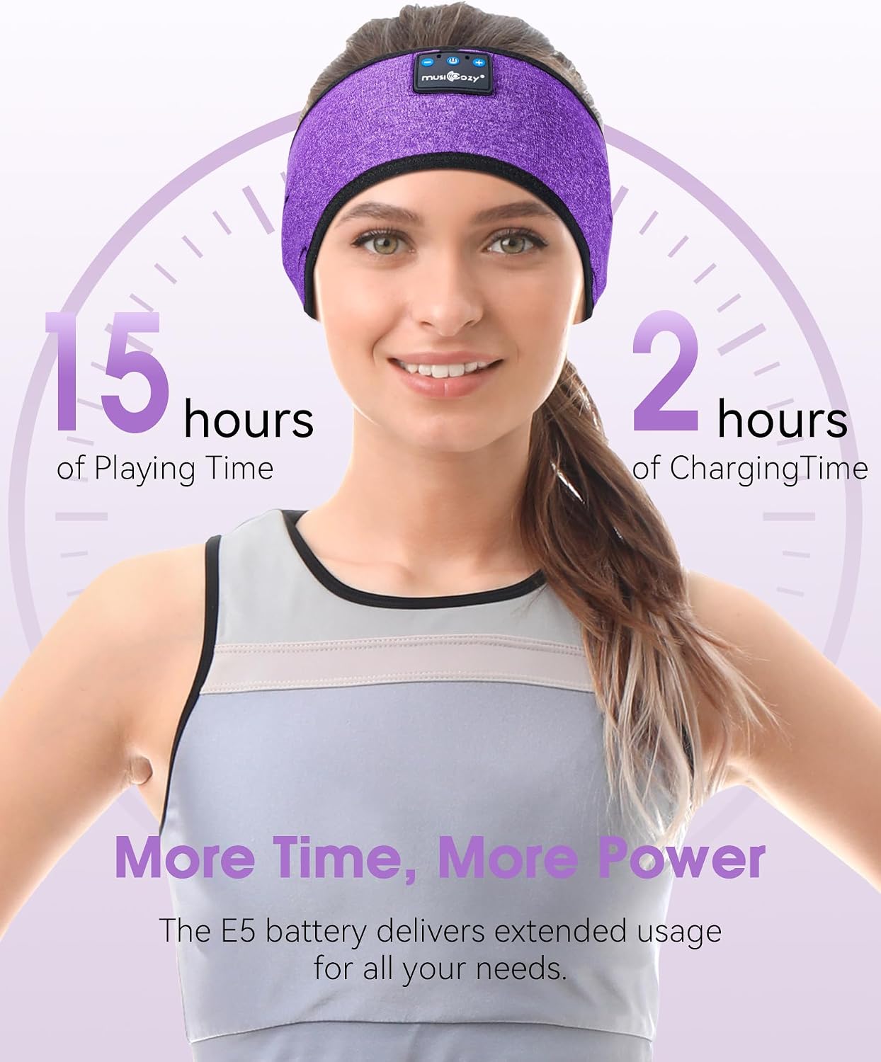 Detalle de MUSICOZY Sleep Headphones Bluetooth Headband for Side Sleepers