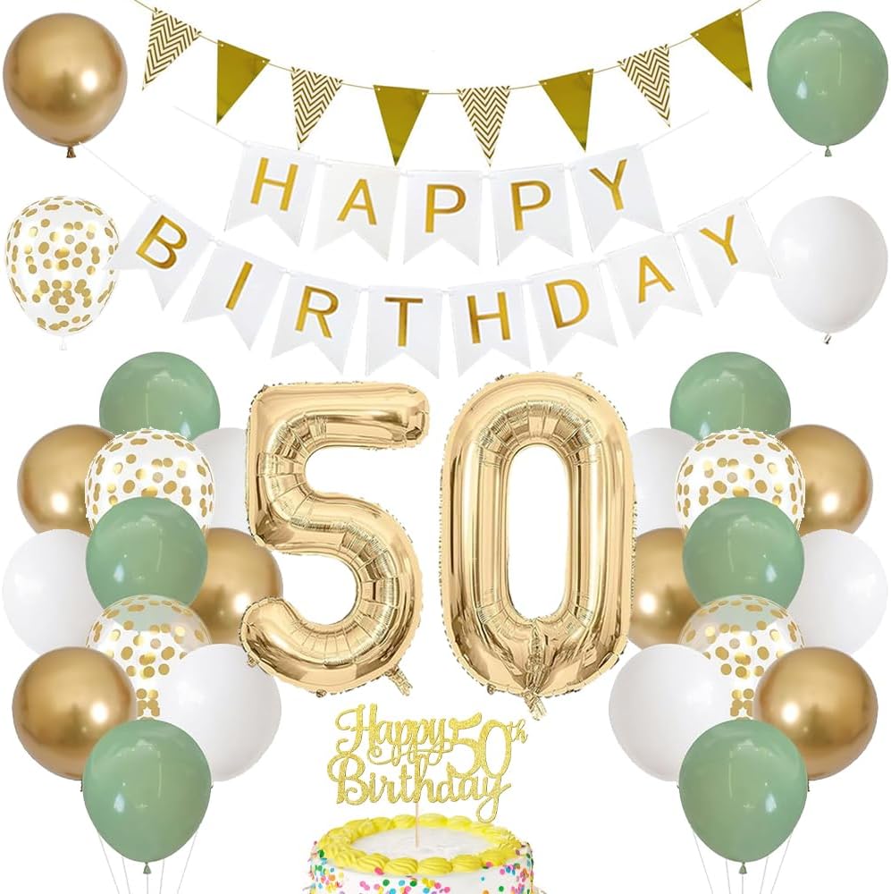 Thumbnail 6 de Salbeigrüne 30. Geburtstag Dekoration