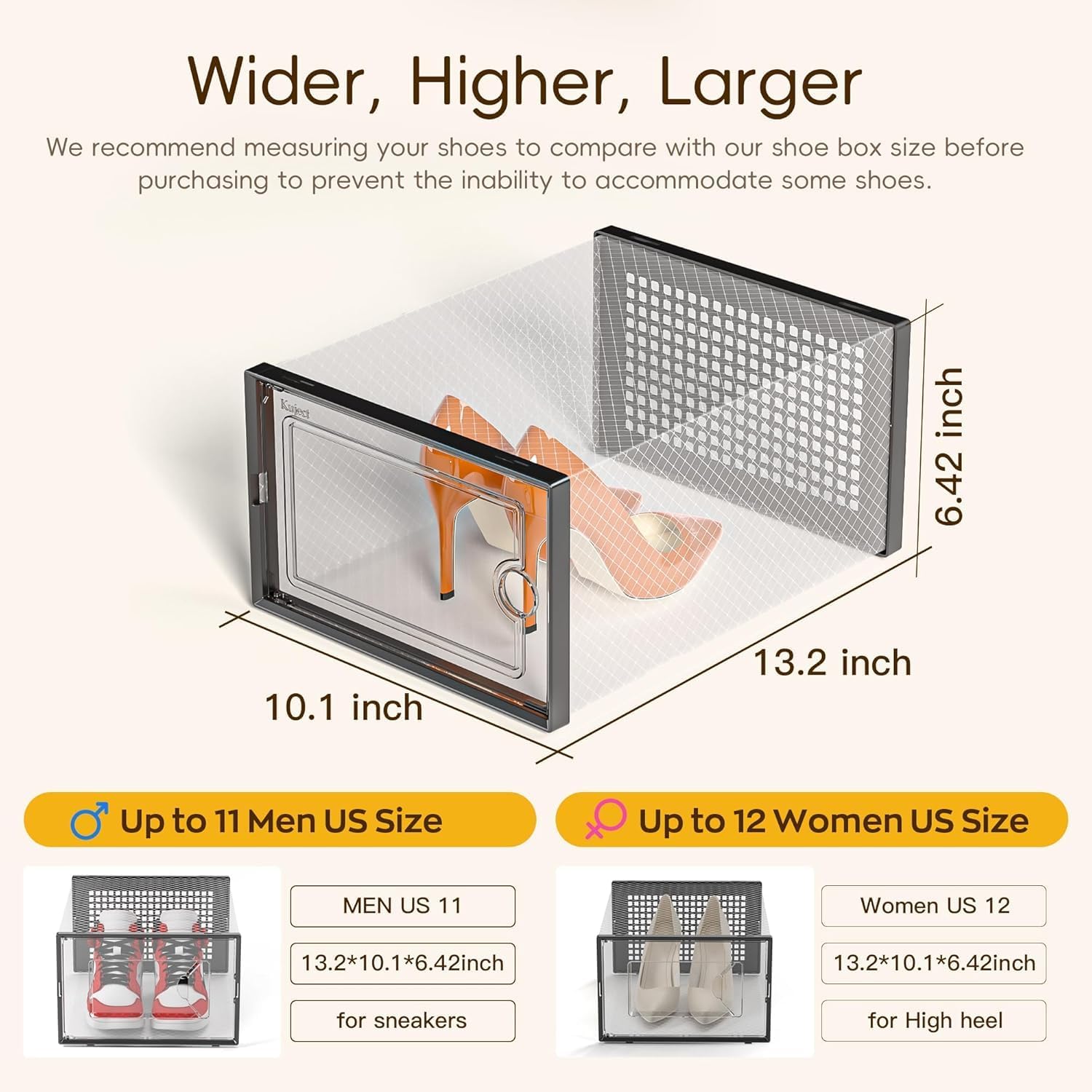 Detalle de Kuject X-Large Shoe Storage Boxes 12-pack