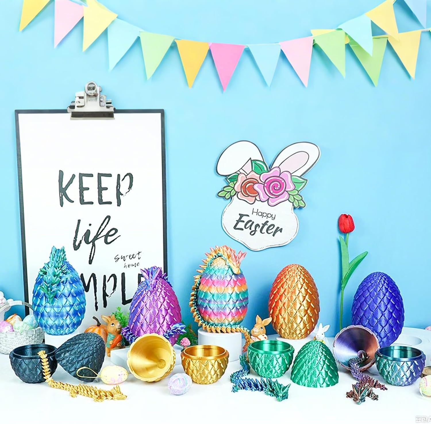 Thumbnail 1 de Olee Odee Dracheneier-Set (3D-gedruckte Fidget-Spielzeuge) in Orange-Rot, für Erwachsene & Kinder