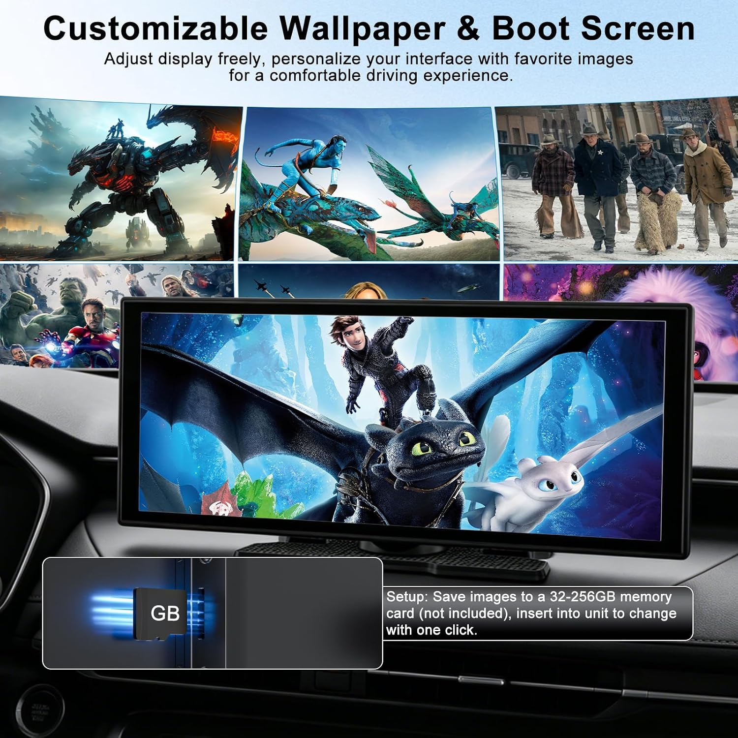 Thumbnail 6 de 2026 11 inch CarPlay Screen with Built-in Apps and 1080P Backup Camera