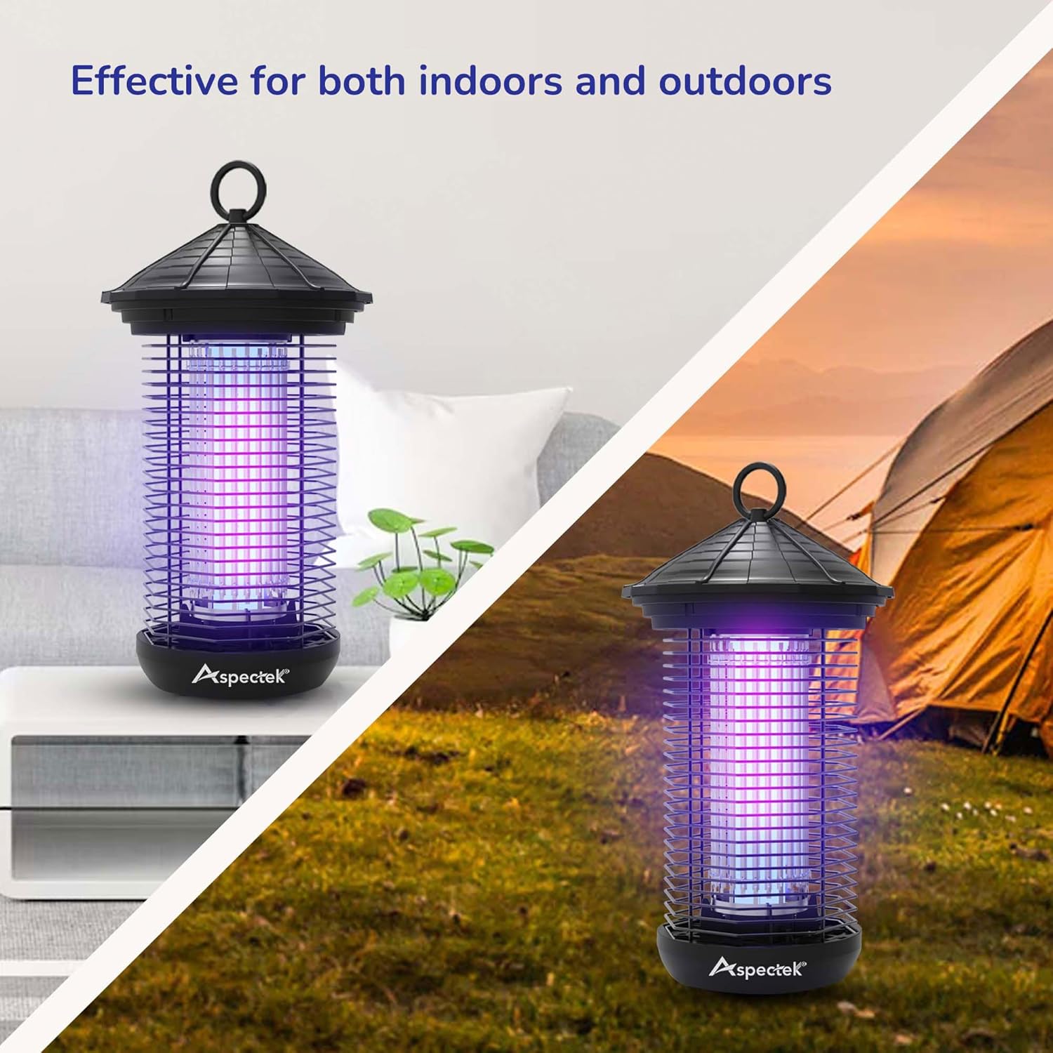 Detalle de ASPECTEK Bug Zapper 20W Electric Fly Killer (UV) – Waterproof indoor & outdoor 1000 sq. ft coverage