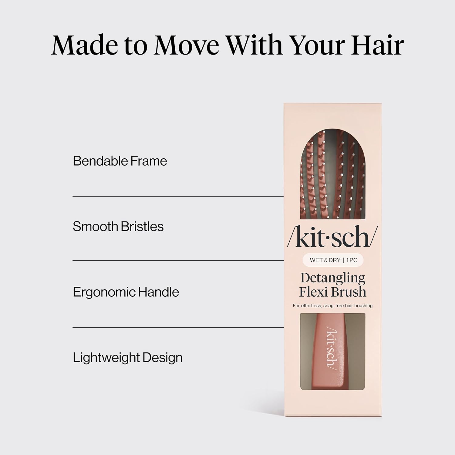 Detalle de Kitsch Flexi detangling hair brush, Terracotta