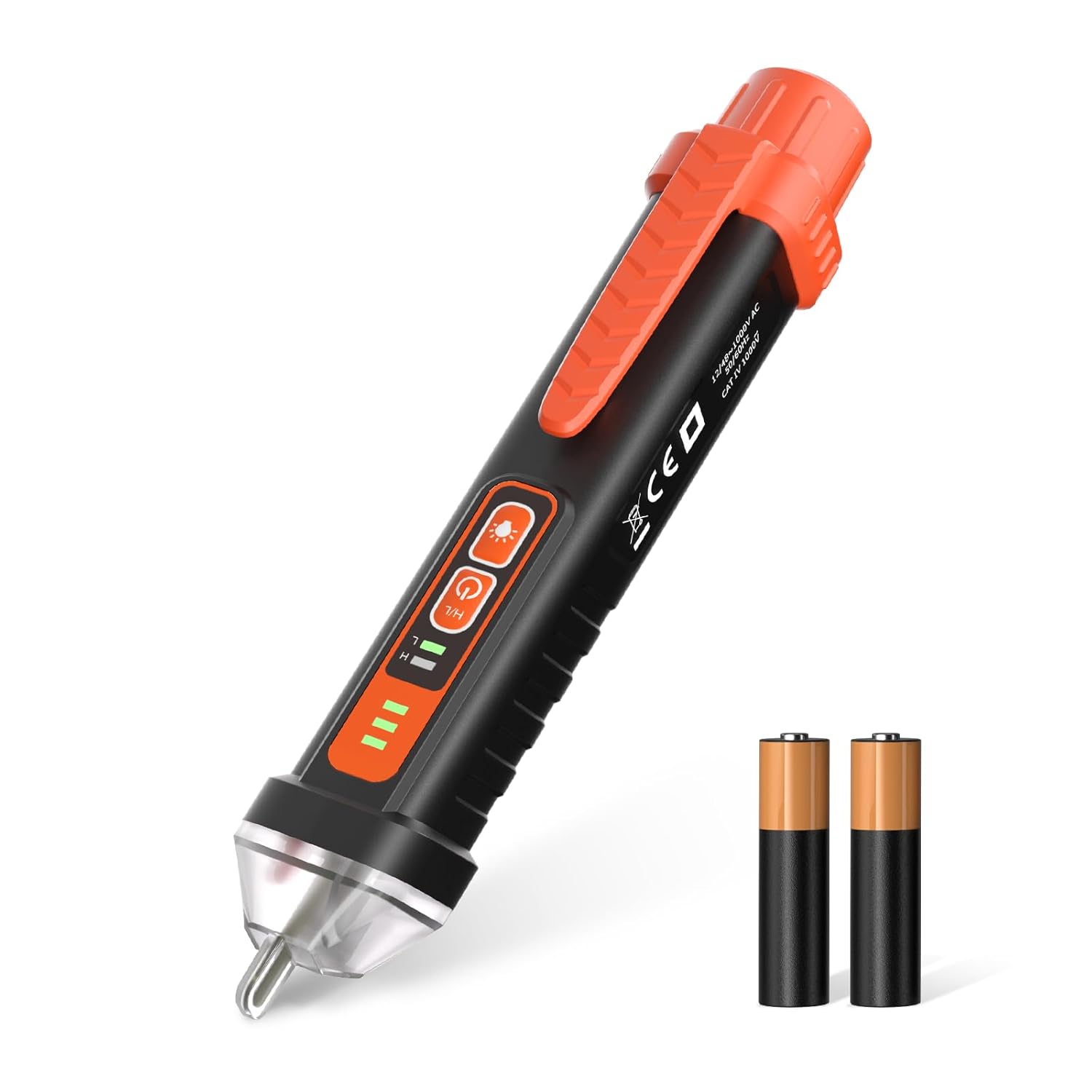 Detalle de YOWEXA Voltage Tester Pen Dual Range AC 12/48-1000V: Non-Contact Safe Voltage Detection