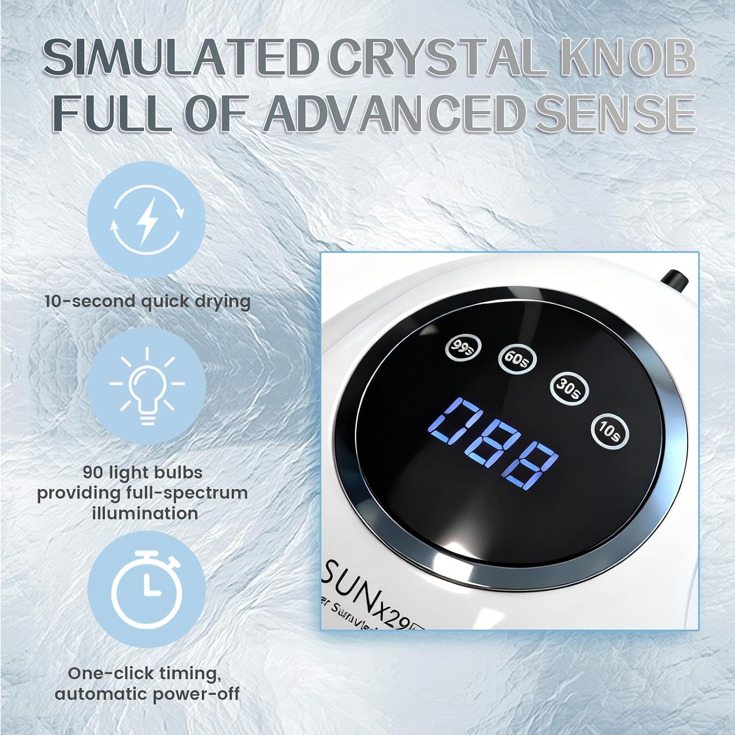 Detalle de Lampe à ongles LED UV professionnelle 500 W avec 90 LED – capteur intelligent et 4 minuteries