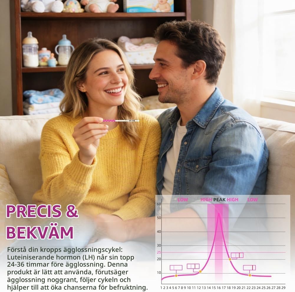 Detalle 2 de Beugo ägglossningstestremsor, 25-pack med urinkoppar, 25 mIU/ml