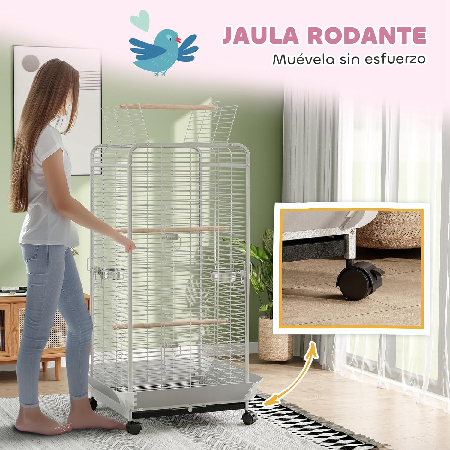 Thumbnail 5 de PawHut Jaula para Pájaros 79x73x146 cm
