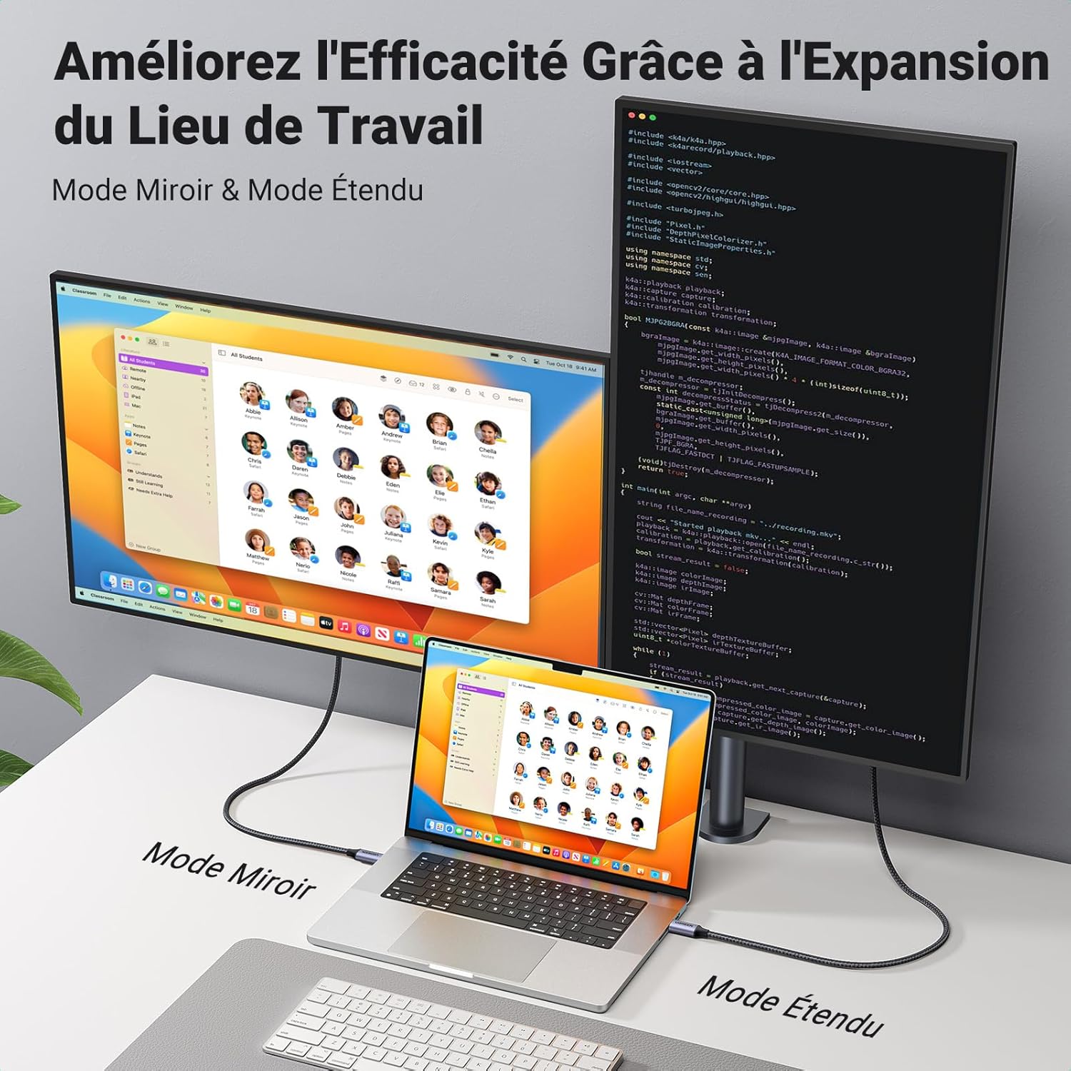 Thumbnail 3 de UGREEN Câble USB-C vers HDMI 4K60Hz — 3 m, 18 Gbps, compatibilité Mac/iPhone et Galaxy (HDMI2.0)