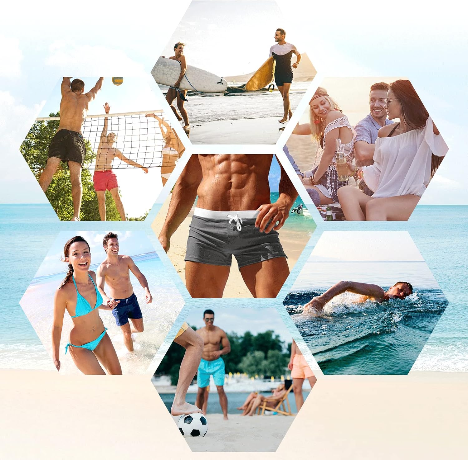 Thumbnail 5 de TMEOG Swimming Trunks Men Swim Shorts Board Shorts